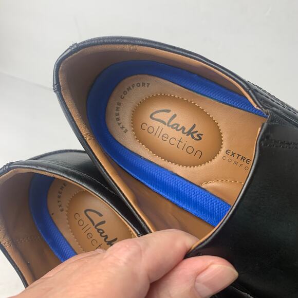 Clarks Collection Men\'s Slip On Loafers Dress Shoes Black Leather US Size 8M main image 8